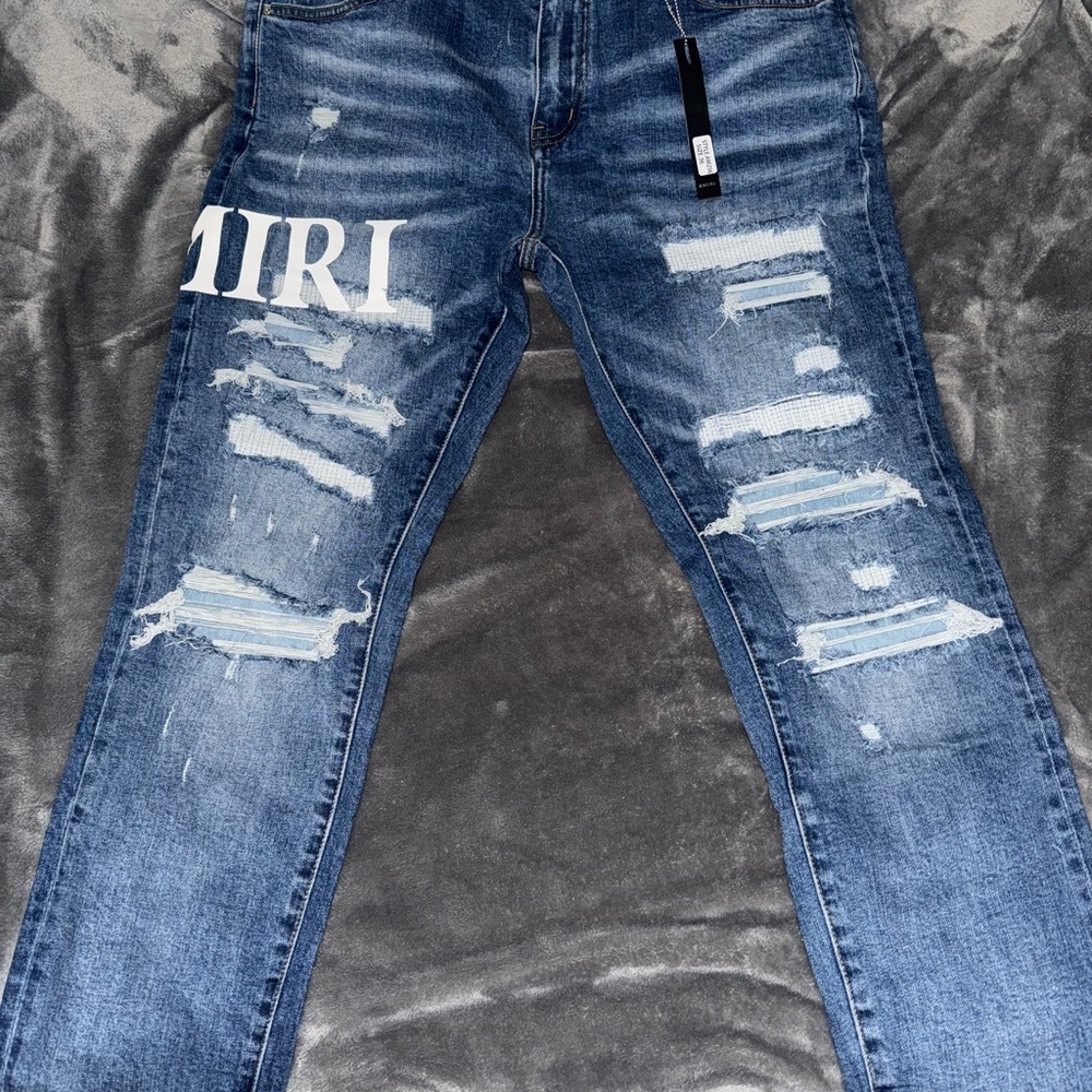 Amiri Blue Distressed Men's Jeans